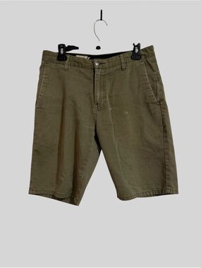 Volcom Men’s Olive Cargo-Style Flat Front Shorts